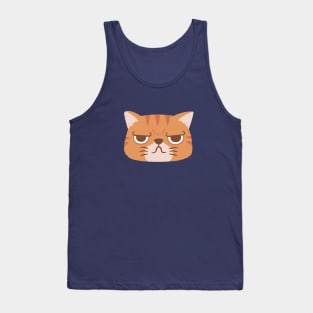 Funny Orange Tabby Cat With Grumpy Face Tank Top